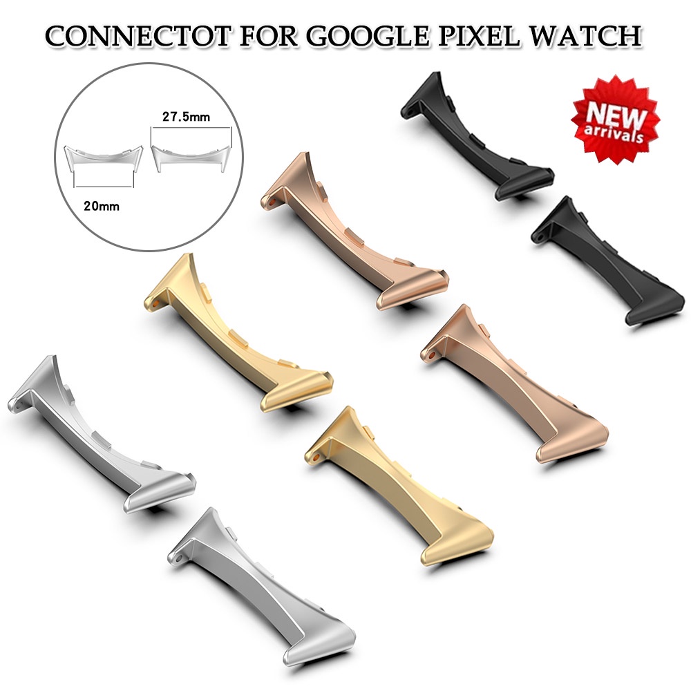 2 件裝金屬連接器適用於 Google 手錶 Pixel 錶帶 20 毫米錶帶適配器 DIY 工具適用於 Pixel 手