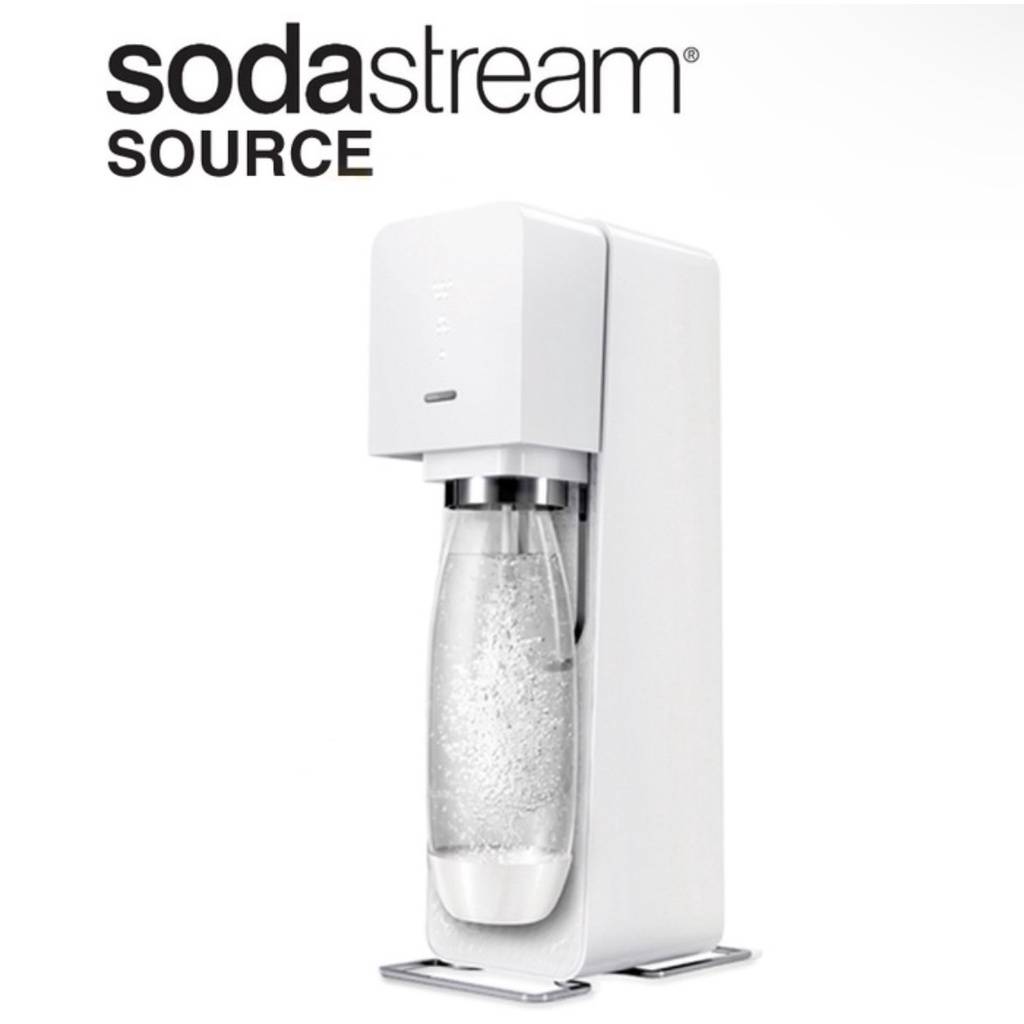 【福利品】Sodastream SOURCE 自動扣瓶氣泡水機-經典白(公司貨)再贈2支寶特瓶
