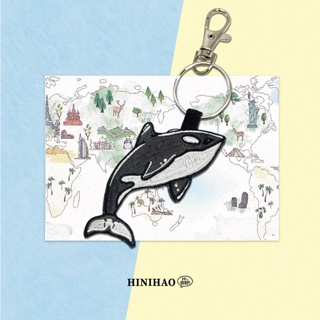 Hi你好｜虎鯨 雙面刺繡鑰匙圈 隨身小物 可愛吊飾 動物吊飾