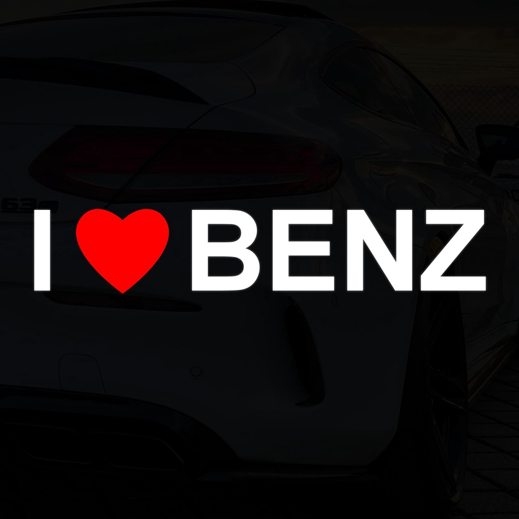 I LOVE BENZ 我愛賓士 我愛BENZ 車身貼紙 玻璃貼紙 車窗貼紙 W210 W211 W204 W205