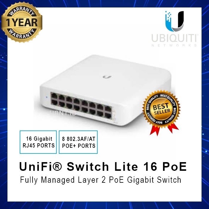 Ubiquiti Switch USW-Lite-16-PoE UniFi 開關 Lite 16 PoE