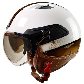 ∥益發安全帽_建國∥ASTONE CJ300 AR7 白黑 內墨鏡 內襯全可拆 3/4罩 安全帽