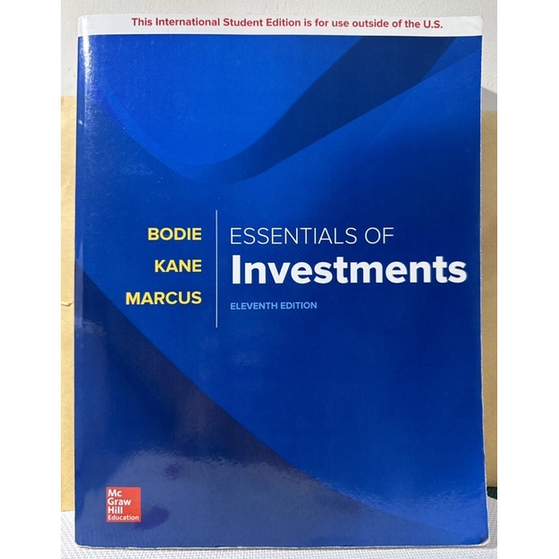 Essentials of Investments 11 edition/Bodie Kane Marcus
