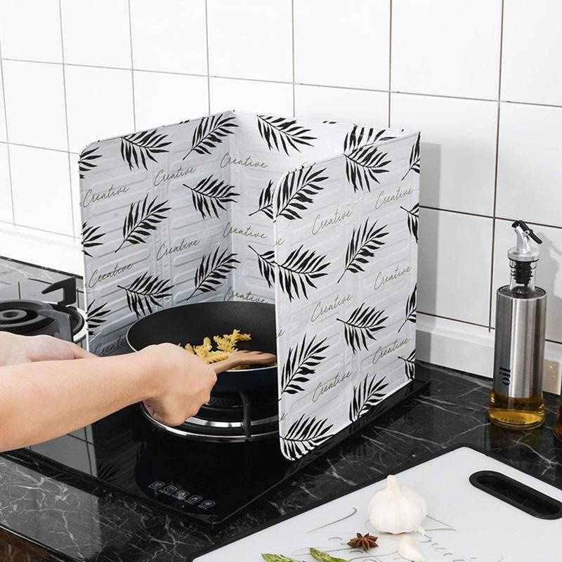 北歐 灶台擋油板 鋁箔 耐高溫 隔熱板 廚房 煤氣灶 炒菜防油擋板