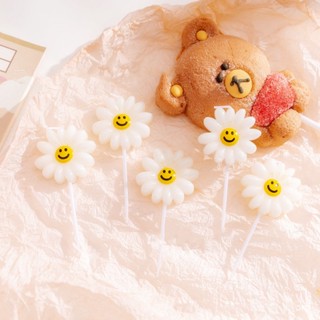 ♥現貨♥【小雛菊蠟燭】小白花蠟燭 笑臉蠟燭 小花蠟燭 生日蠟燭 寶寶周歲蠟燭 微笑蠟燭 蛋糕裝飾 韓版蠟燭