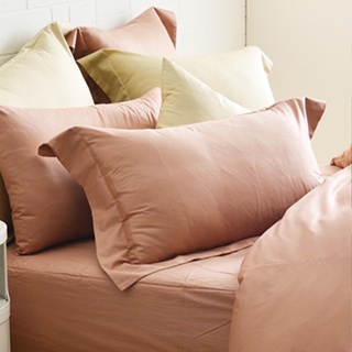 Cozy inn 簡單純色-梅子咖-200織精梳棉枕頭套-2入
