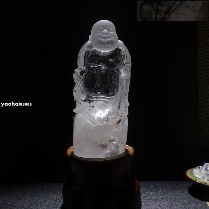 仏像 天然水晶 弥勒仏 弥勒菩薩 紅水晶 12cm