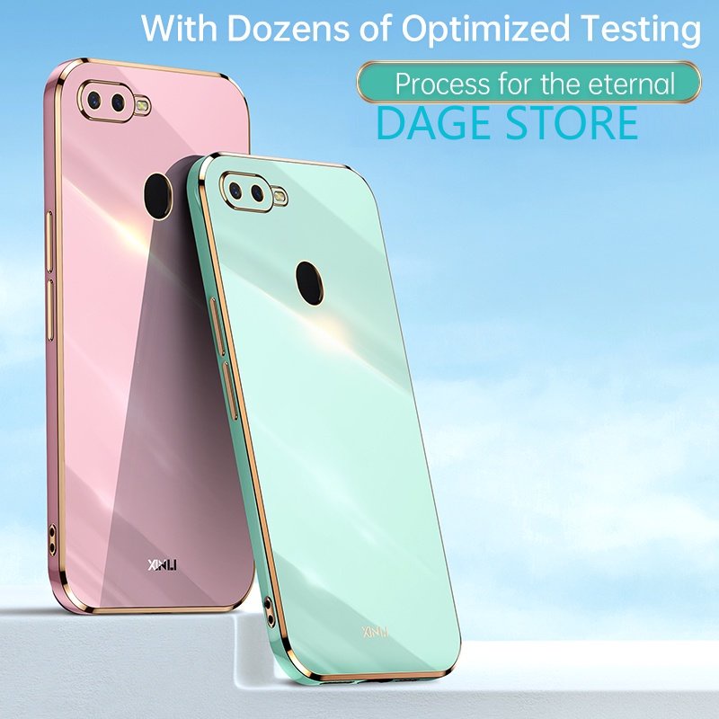 [DAGE] Oppo F9 A7X Realme 2 Pro Realme U1 純色直邊 6D 電鍍手機殼軟殼外殼