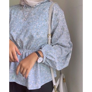 FLORA BLOUSE MOTIF BUNGA KERUT PREMIUM