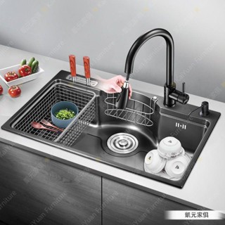 凱元家居 🌟304不銹鋼廚房水槽單槽 一體成型加厚加深洗菜盆洗碗池家用廚房五金/衛浴
