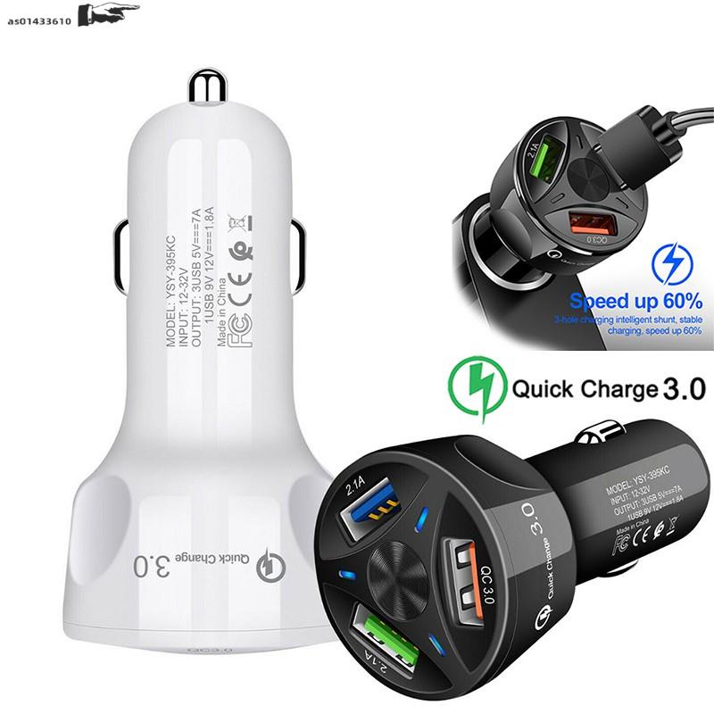 Fast Car Charger 3.0 3 Port Usb Car Charger Usb Car Adapter