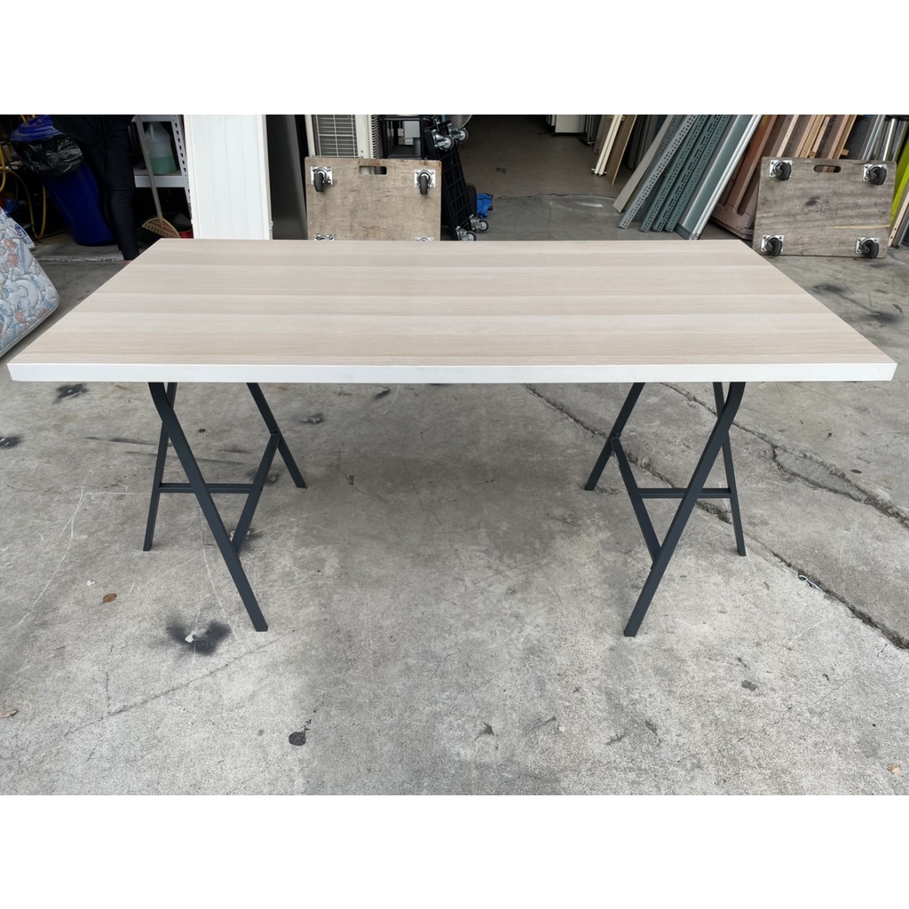 大三元二手家具*IKEA白橡色工業風5尺餐桌-會議桌-洽談桌-吃飯桌-書桌-讀書桌-寫字桌-台中二手家具-城市二手家具