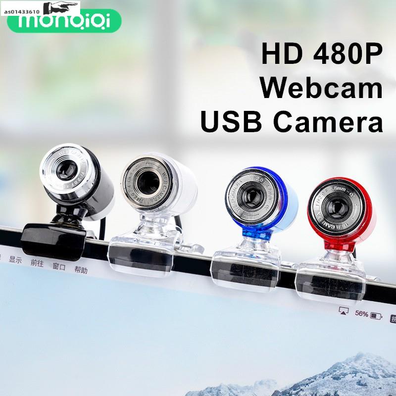 480P Webcam HD USB Camera Rotatable Web Cam with Mic for C