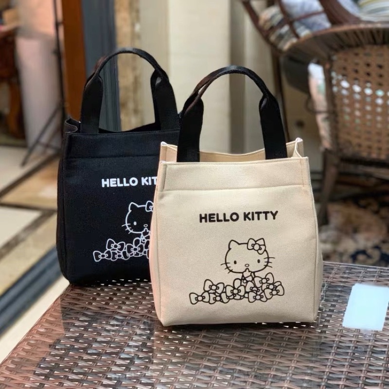雪梨梨🧸 「現貨｜預購」 Hello Kitty帆布手提包 凱蒂貓帆布手提包 大容量購物袋 帆布袋