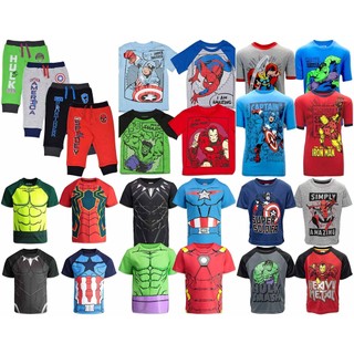 預購🚀空運🚀美國專櫃 MARVEL 美國隊長鋼鐵人兒童短袖上衣長褲 TSHIRT T恤 蜘蛛人 黑豹索爾Spidey