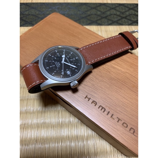 超稀少 品項如新🇨🇭瑞士原裝製造 🇺🇸 HAMILTON 黑面 復刻款 限量版軍錶