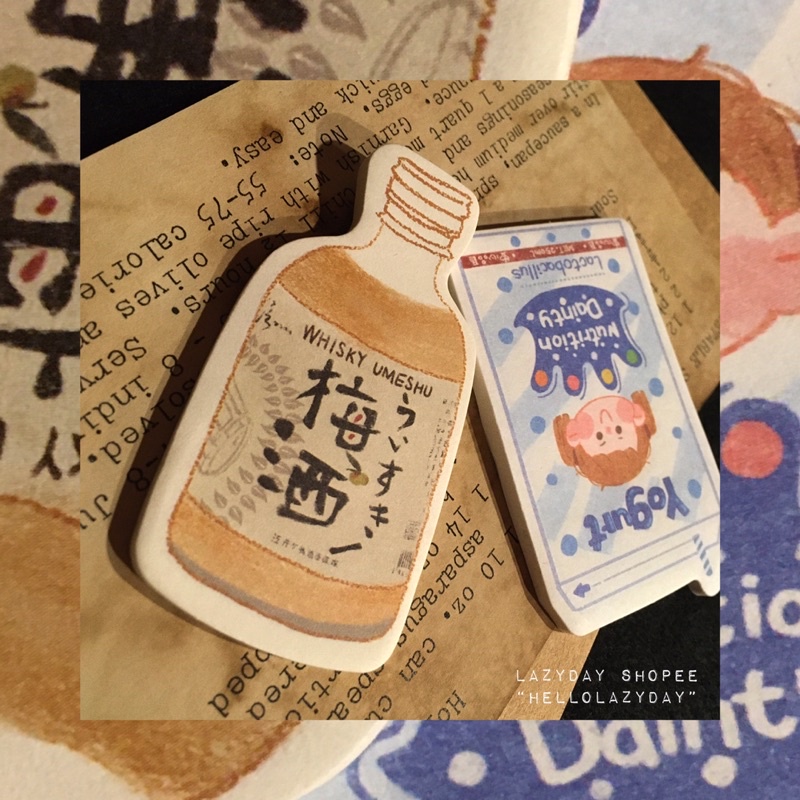 絕版商品《LAZYDAY VINTAGESHOP復古懷舊日本便條紙》進口梅酒牛奶優格飲料