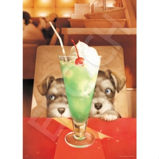 日本進口拼圖（EPOCH）/500片/村松誠 冰淇淋汽水與小狗