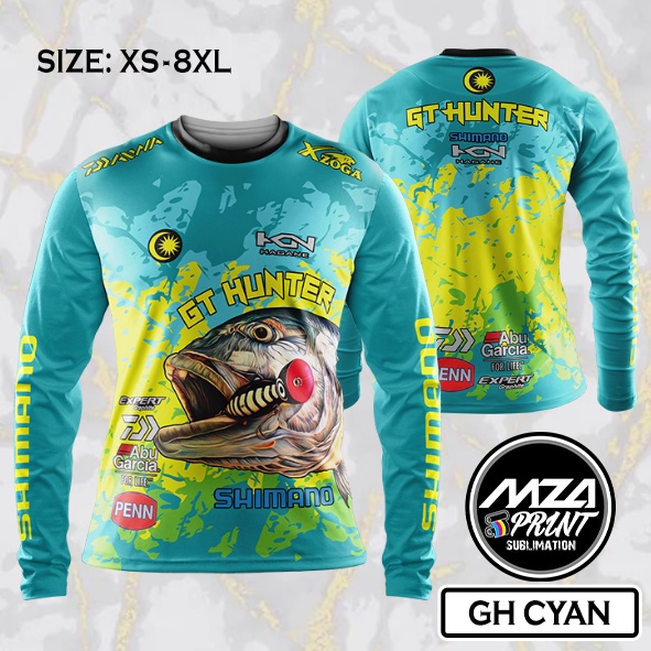昇華球衣釣魚套裝 GT Hunter 比賽版高級時尚防紫外線釣魚夾克 T 恤 Shimano BOSSNA SEAHAW