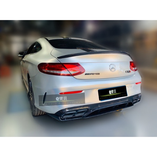 (Q寶貝) 新品 賓士 W205 2D 雙門 AMG 專用 改 C63S ED1 後下巴 後飾板 四出後中包 卡夢 現貨