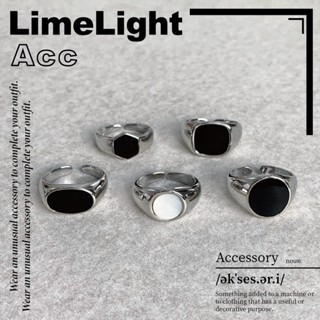 ☆LimeLight☆ 韓系 簡約 歐巴 黑石 百搭 飾品 戒指 可調整 正方形 INS Y2K 男生戒指 女生戒指