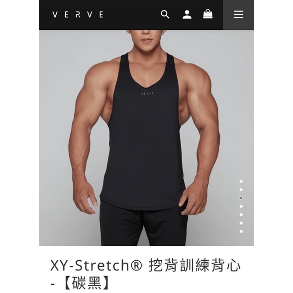 verve健身訓練服飾「已下定」XY-Stretch® 挖背訓練背心 -【碳黑】S