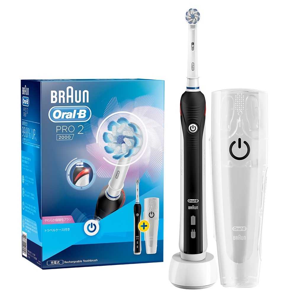 德國百靈Oral-B-敏感護齦3D電動牙刷PRO2000B+彈性刷頭*4入