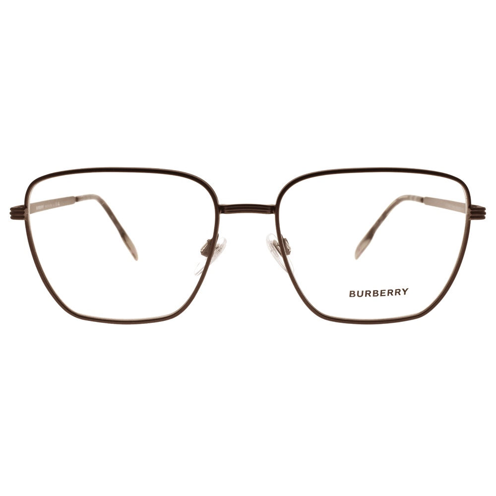 BURBERRY 光學眼鏡 B1368 1012 立體條紋梯形方框 眼鏡框 - 金橘眼鏡