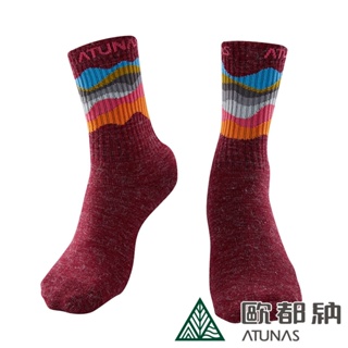 【ATUNAS 歐都納】中筒保暖雪襪A1AS2202N山林酒紅/輕柔舒適/運動襪/登山襪