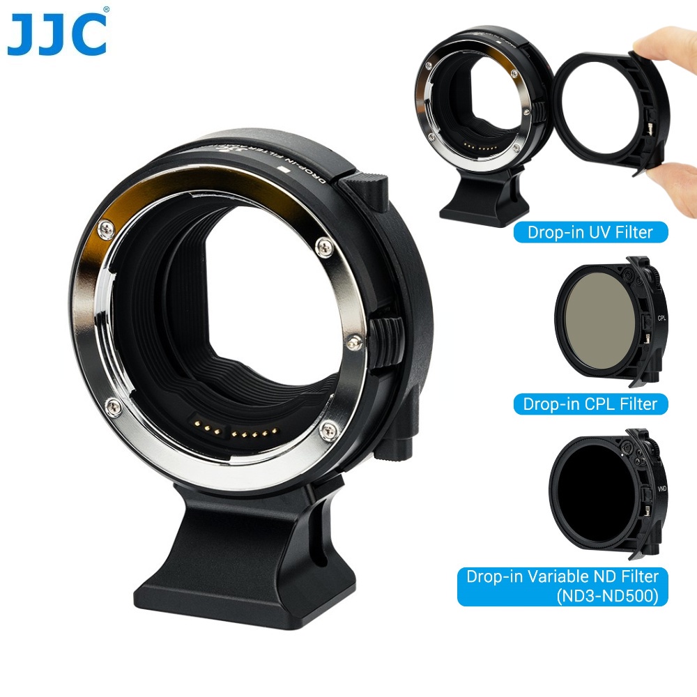 JJC EF-EOS R 鏡頭轉接環 將佳能EF和EF-S卡口鏡頭安裝到RF卡口相機 贈 UV CPL ND 插入式濾鏡
