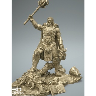 Tazo工坊[3DA]Barbarian King Victory Pose蠻王勝利姿勢 全場景 3D列印模型FCP