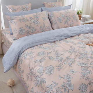 戀家小舖 台灣製床包 雙人床包 薄被套 床單 漫舞花中 100%天絲 床包被套組 含枕套 40支天絲