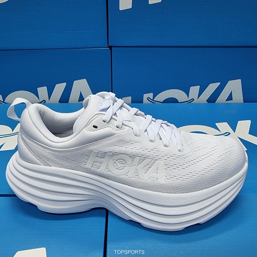 【TOP】Hoka  Hoka One One Bondi 8 白 厚底 避震 女鞋 1127952WWH 慢跑鞋 柔軟