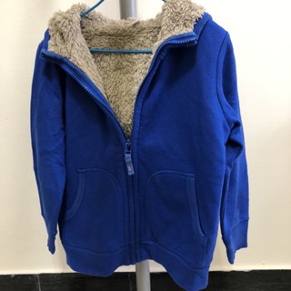 （二手） Uniqlo 藍色 毛絨 連帽 外套 尺寸 110cm 兒童 童裝