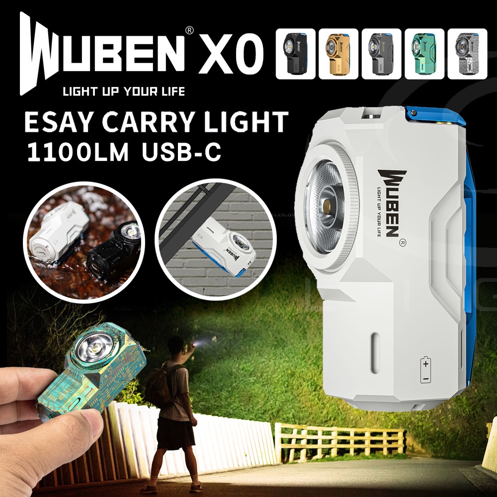 【錸特光電】WUBEN X-0 1100流明 強光小鋼炮 磁吸工作燈 LED手電筒 USB-C充電 鈦 氚 X0 黃銅