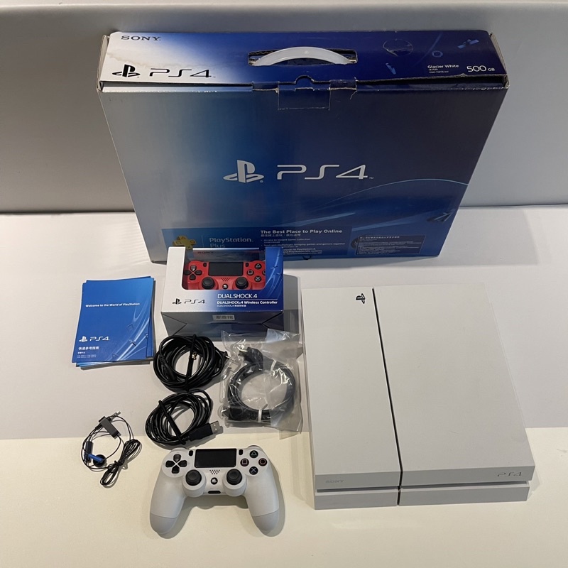 Sony PS4 playstation 冰河白主機500GB +2個手把（一個全新）CUH-1107A