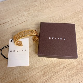 vintage 中古 | CELINE 絕版 金色字母logo鏤空手環手鐲 西洋 古董 老飾品