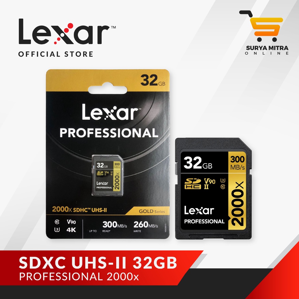 64GB SDXCカード SDカード Lexar レキサー Professional 2000x Class10 UHSII U3 V90 R300MB/s W260MB/s 海外