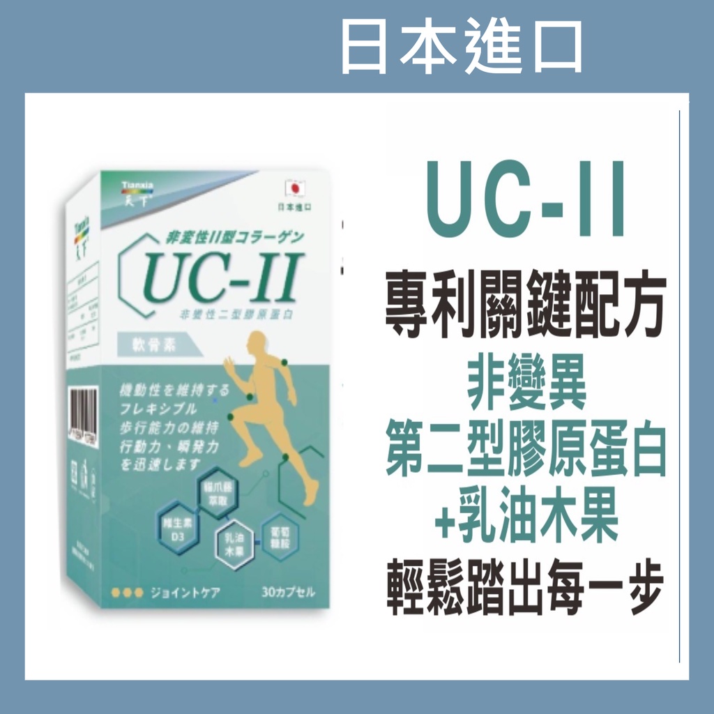 天下健康 🔥【日本專利 UC2 +高效葡萄糖胺 + 軟骨素】UCII 葡萄糖胺 🔥非變性二型膠原蛋白 關節保健食品