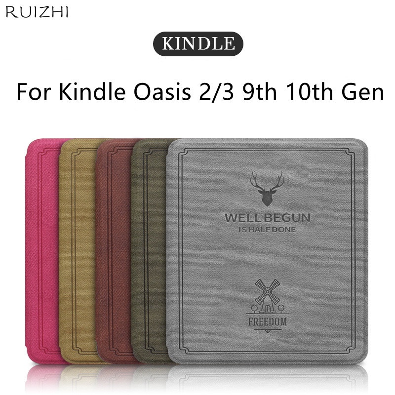 Kindle Oasis 2/3 第 9 代第 10 代 2017 2019 保護套帶第 10 代自動睡眠/喚醒磁性保護