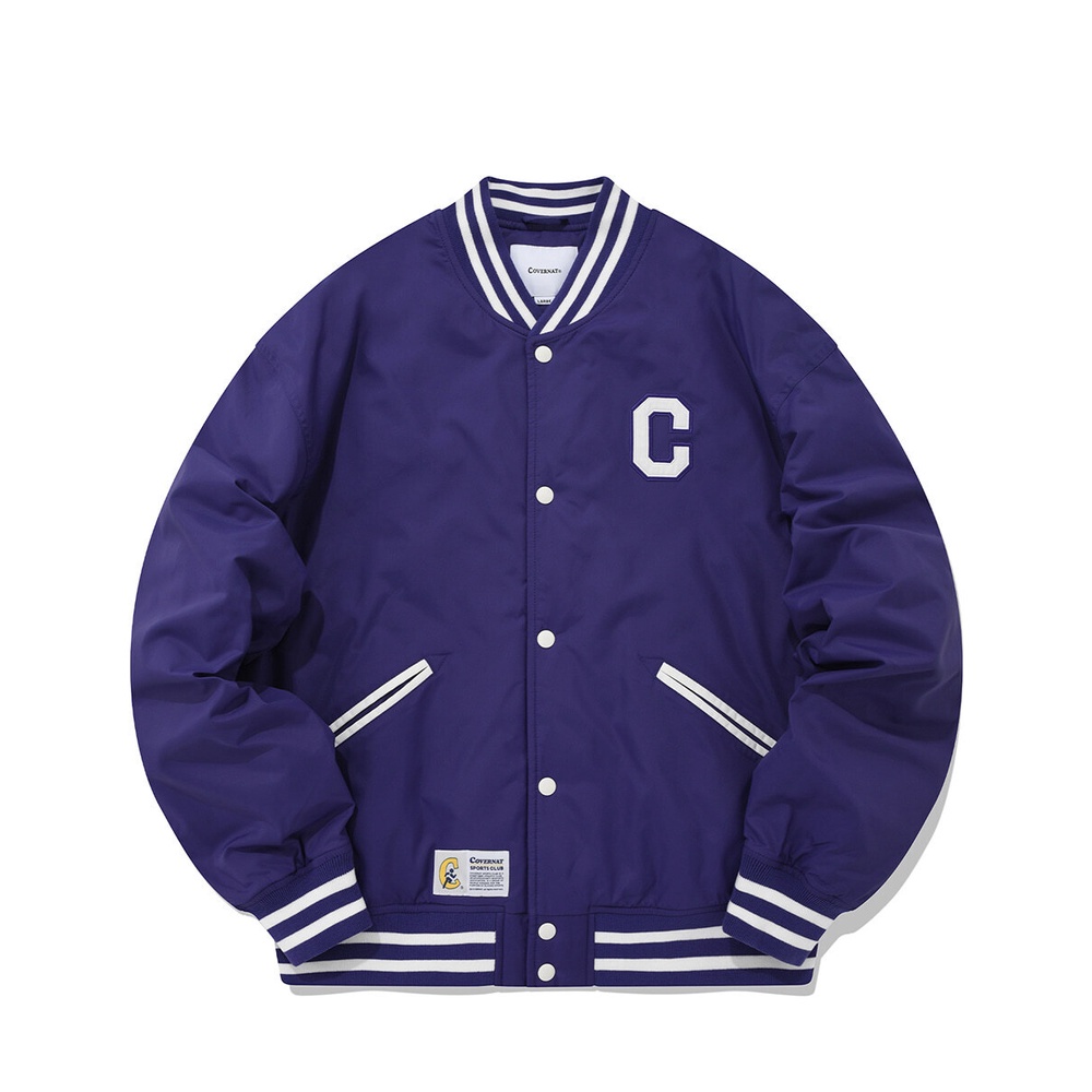 【吉米.tw】韓國代購 COVERNAT C-LOGO 棒球外套 夾克 藍紫色 Oct+