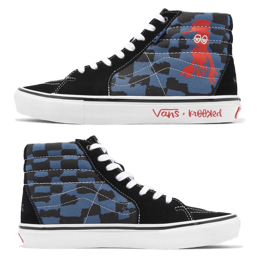 Krooked X Vans 休閒鞋 Skate Sk8-Hi 藍 黑 紅 男鞋 滑板鞋 ACS VN0A5FCCAPG