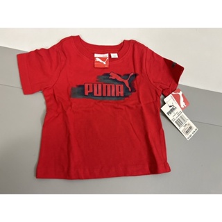 全新 國外帶回 puma 12M 紅色 經典款 字母 童裝 t恤 上衣