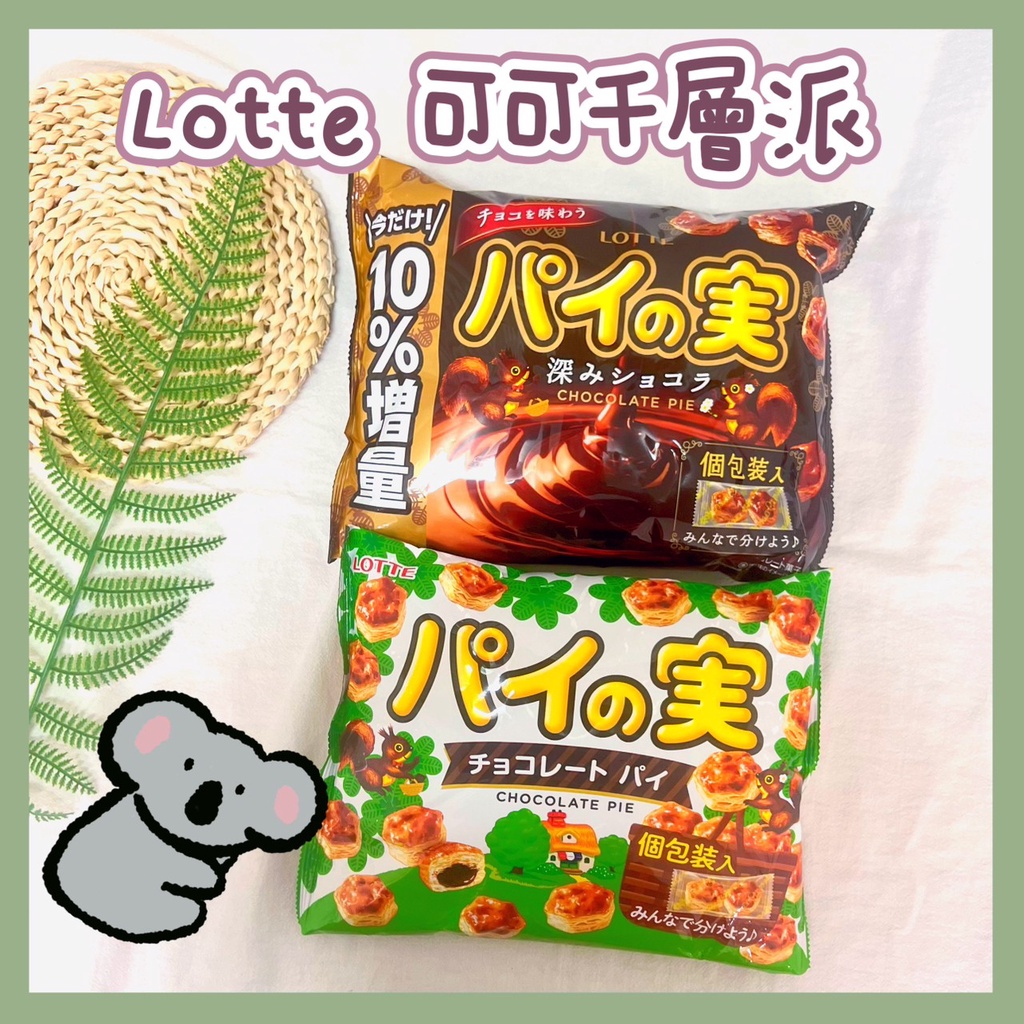 🔥現貨熱賣中🔥日本 Lotte 可可千層派 羅德 巧克力千層派 巧克力派 可可派 濃郁可可派 無尾熊餅乾 大人味可可 派