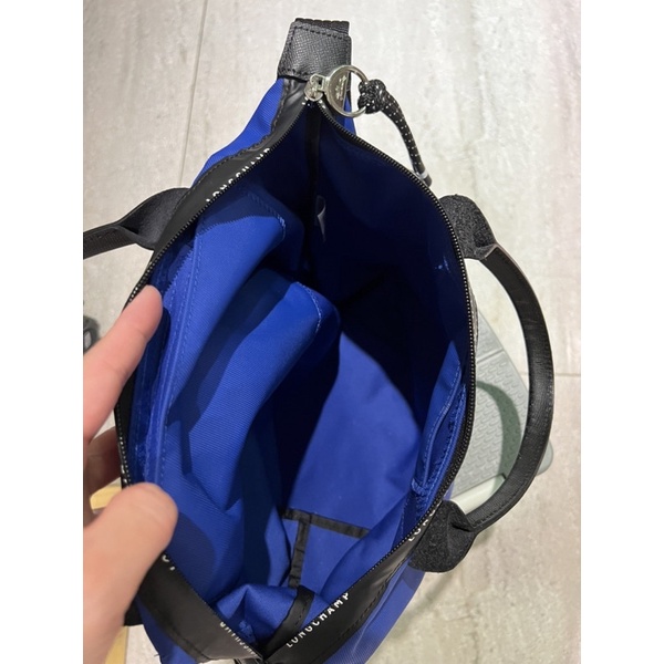 九成九新Longchamp LE PLIAGE ENERGY 藍色帆布手提包