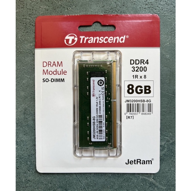 Transcend 創見 8GB JetRam DDR4 3200 筆記型記憶體(JM3200HSB-8G)