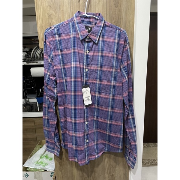 全新 ～ARMANI EXCHANGE AX 格紋長袖襯衫～SIZE:S