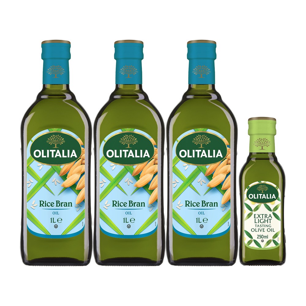 奧利塔最佳好油組(奧利塔玄米油1Lx3+奧利塔精緻橄欖油250ml)
