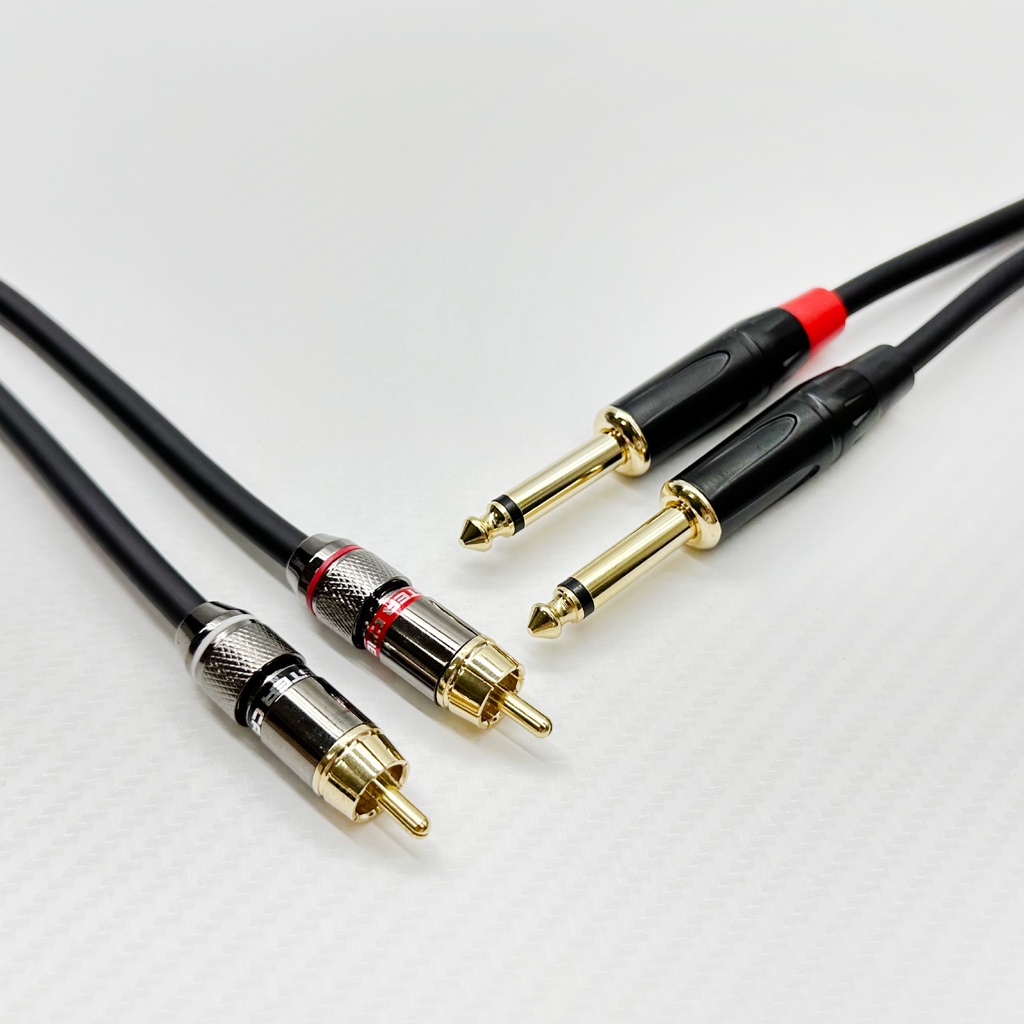 一對 台製 純銅隔離線 RCA對6.3 AV訊號線 AV對TS 音源線 擴大機 音響線 音源線