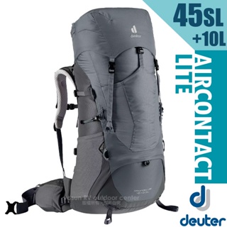 【Deuter】女 款登山背包 45+10SL Aircontact Lite 自助旅行背包_深灰/黑_3340421